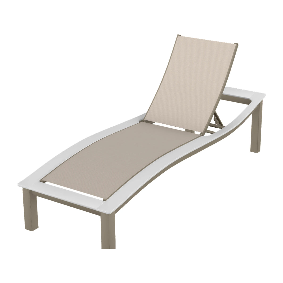 Bazza Sling Armless Chaise — Storm PC / Snow Accents