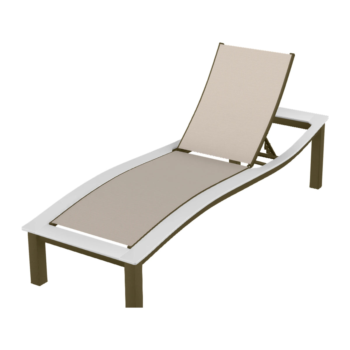 Bazza Sling Armless Chaise — Beachwood PC / Snow Accents