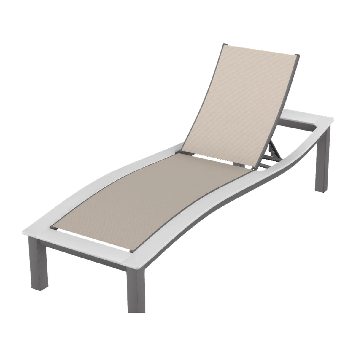 Bazza Sling Armless Chaise — Graphite Txt PC / Snow Accents