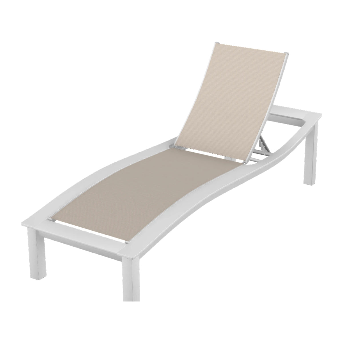 Bazza Sling Armless Chaise — White Txt PC / Snow Accents
