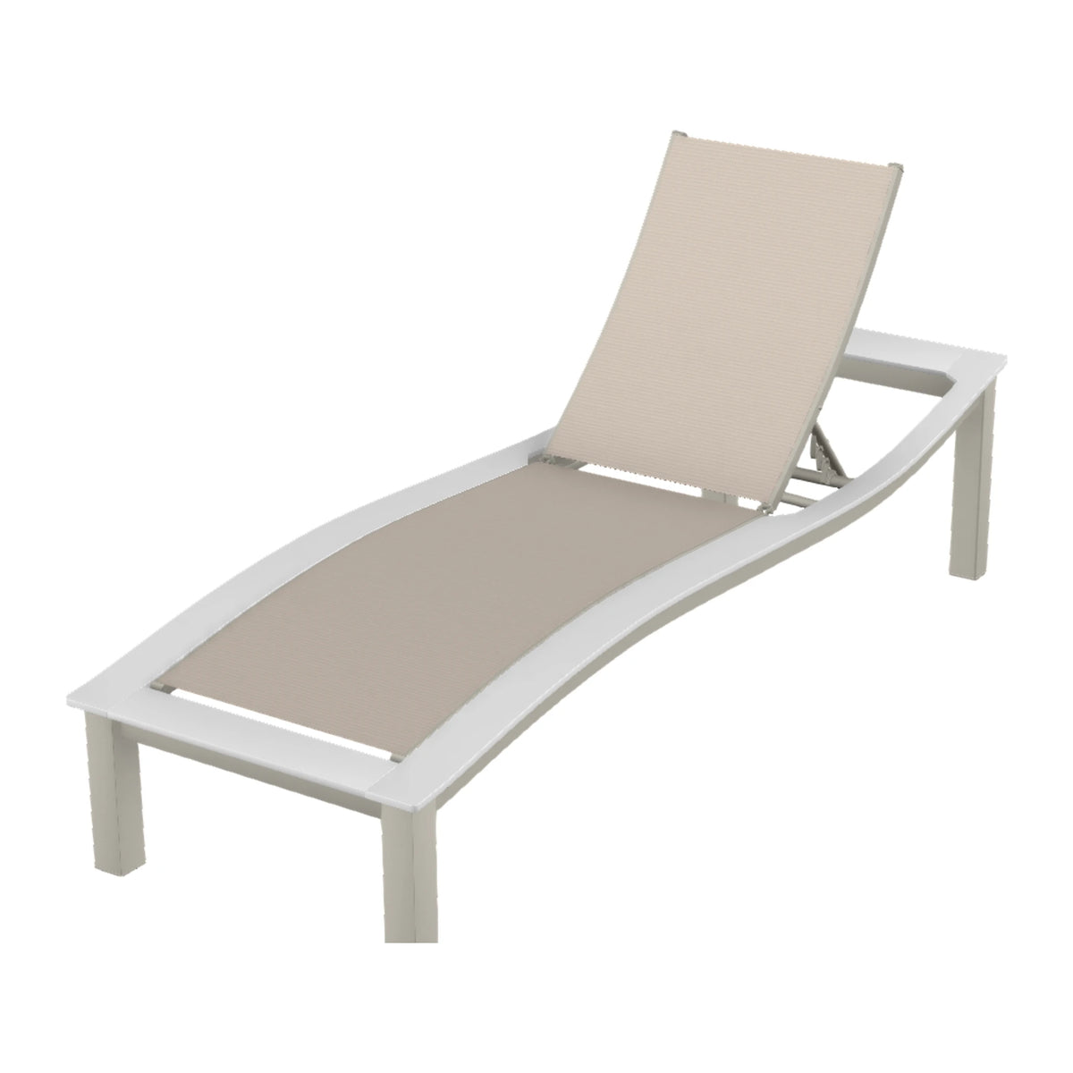 Bazza Sling Armless Chaise — Warm Grey PC / Snow Accents