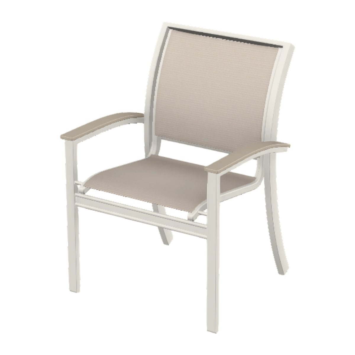 Bazza Sling Stacking Dining Chair — Snow PC / Desert Accents