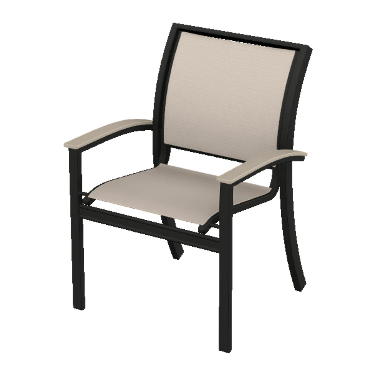 Bazza Sling Stacking Dining Chair — Black PC / Desert Accents