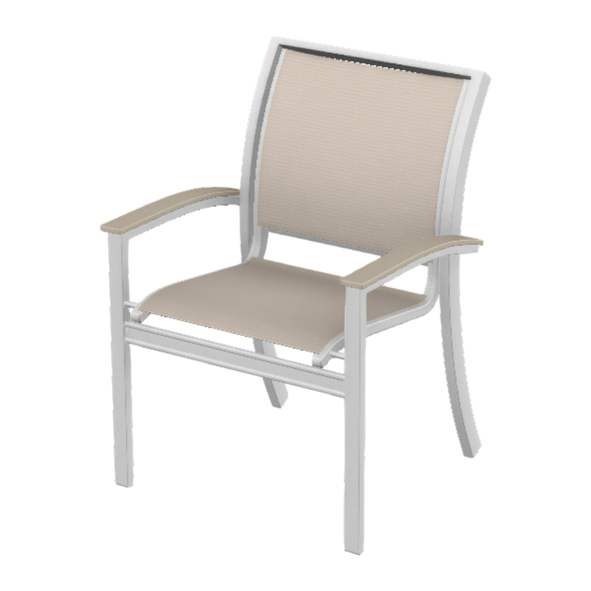 Bazza Sling Stacking Dining Chair — White Txt PC / Desert Accents