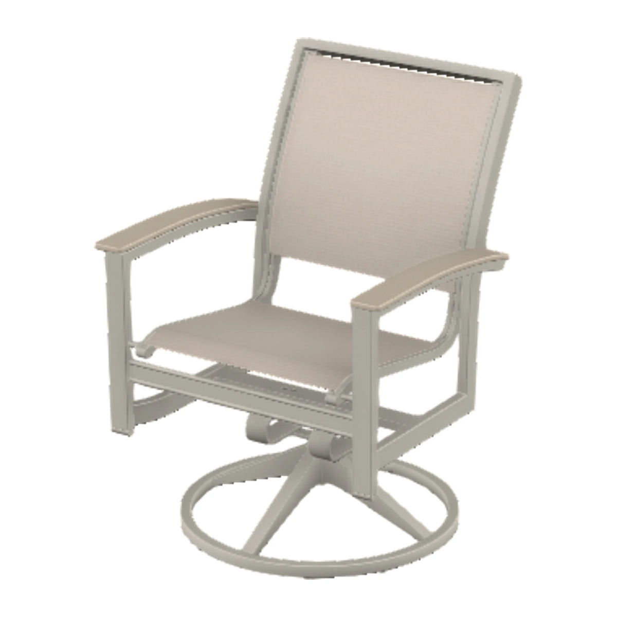Bazza Sling Swivel Rocker Dining Chair — Warm Grey PC / Desert Accents