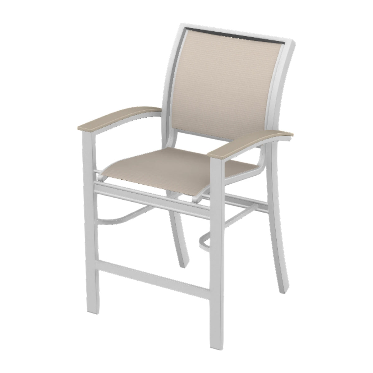 Bazza Sling Balcony Chair — White Txt PC / Desert Accents