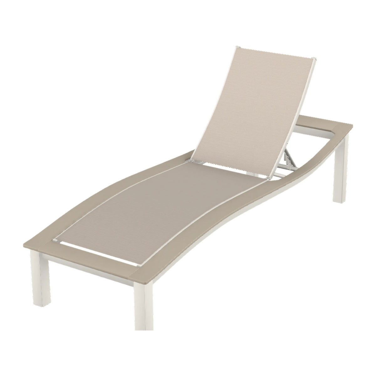 Bazza Sling Armless Chaise — Snow PC / Desert Accents