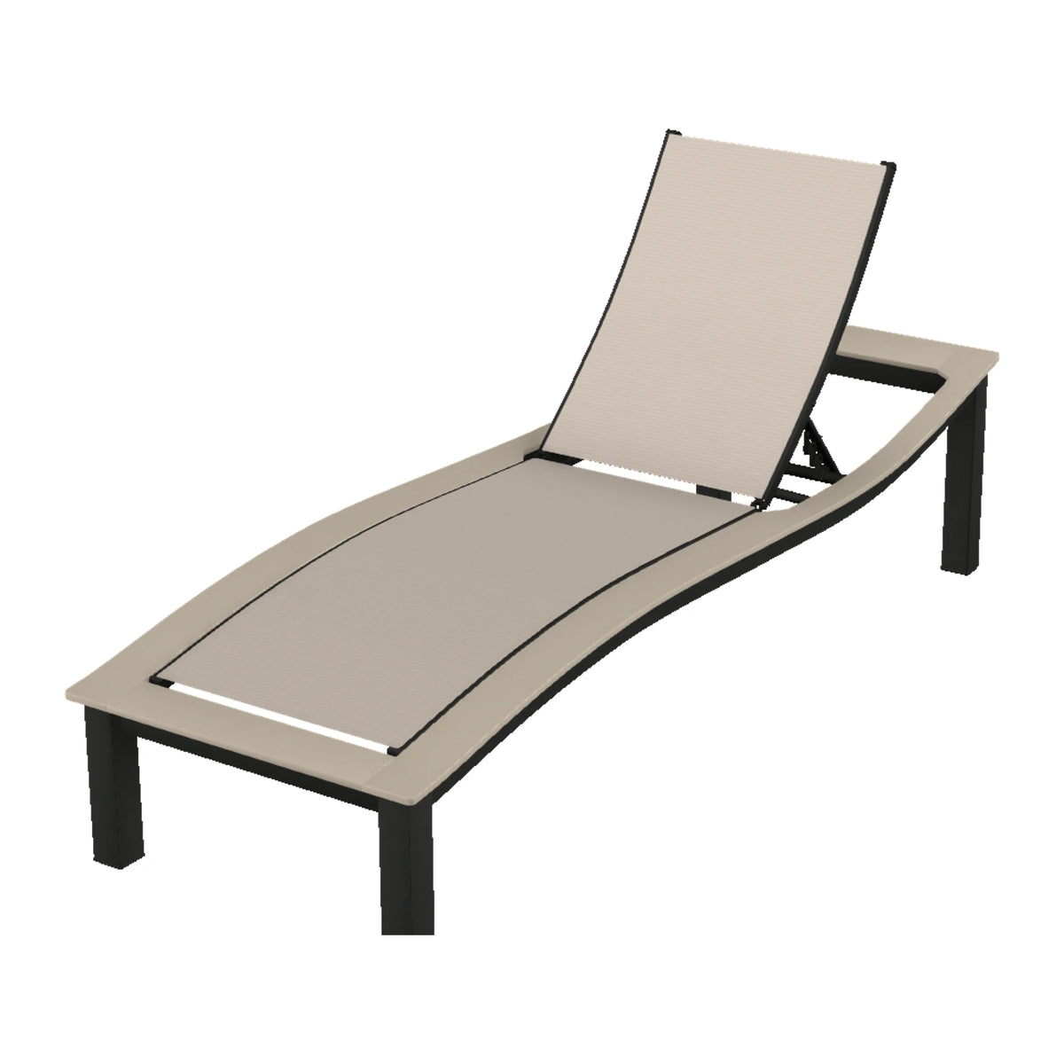 Bazza Sling Armless Chaise — Black PC / Desert Accents