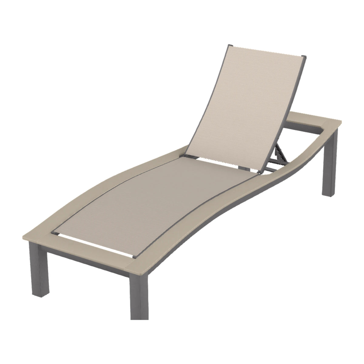 Bazza Sling Armless Chaise — Graphite Txt PC / Desert Accents