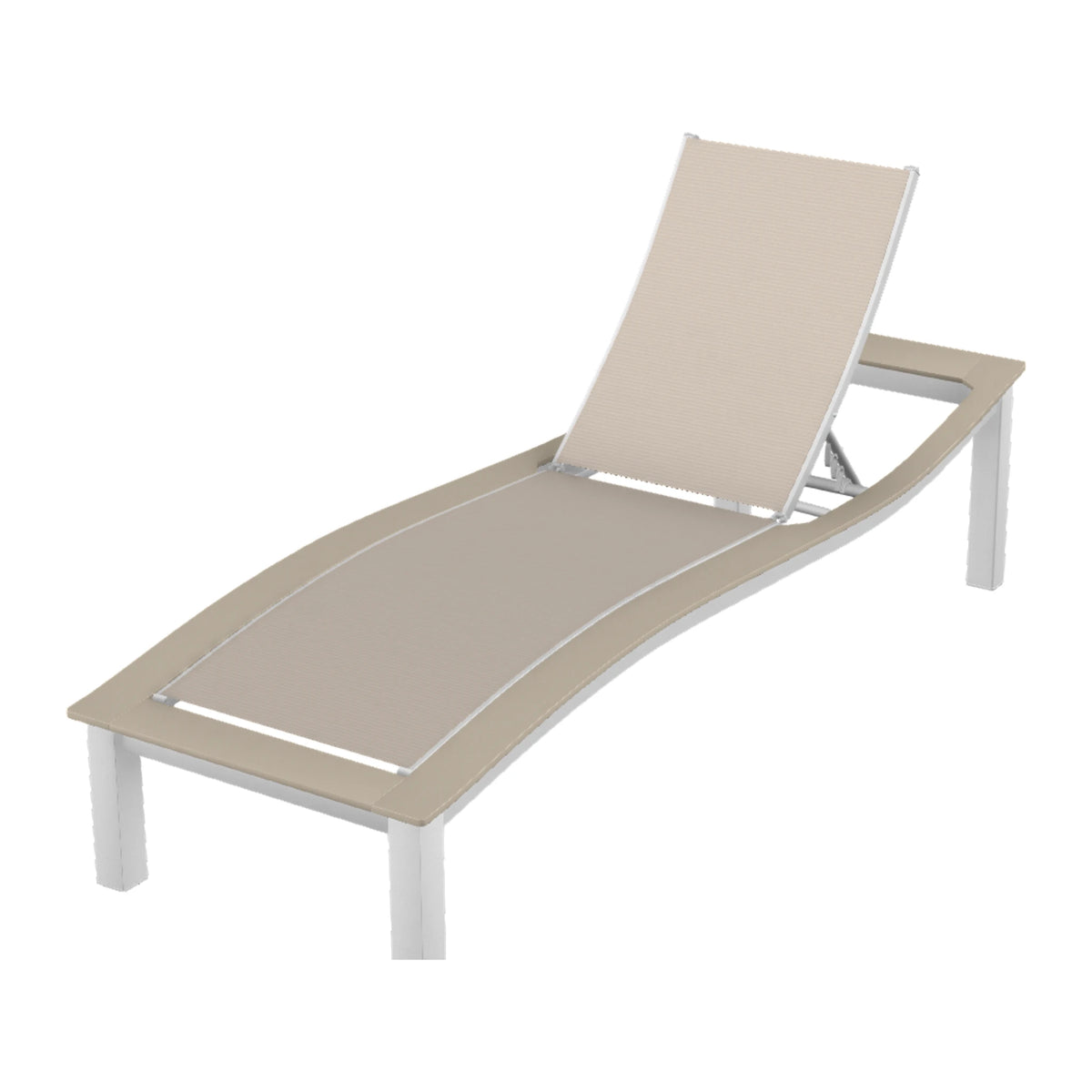 Bazza Sling Armless Chaise — White Txt PC / Desert Accents
