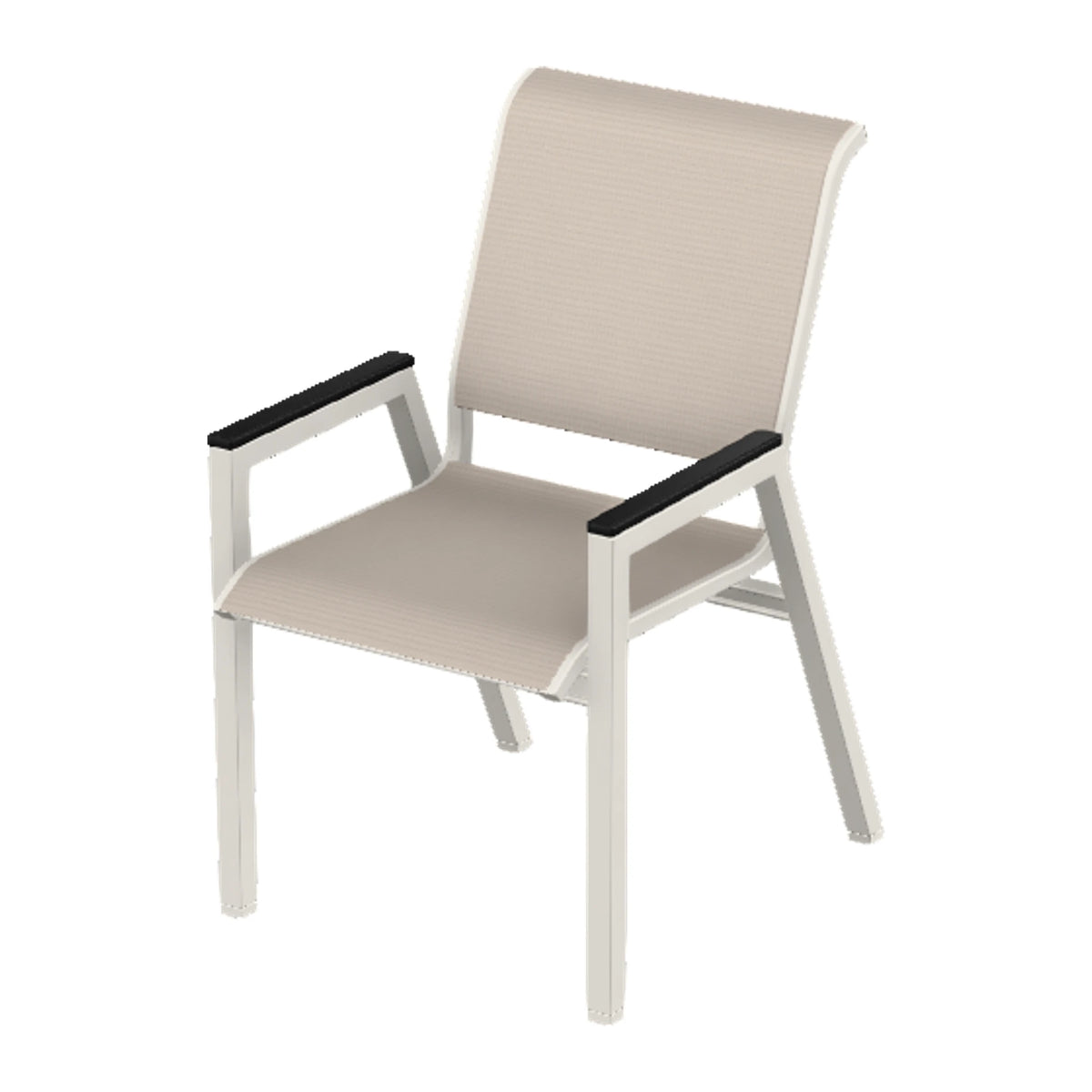 Bazza Sling Bistro Chair — Snow PC / Black Accents