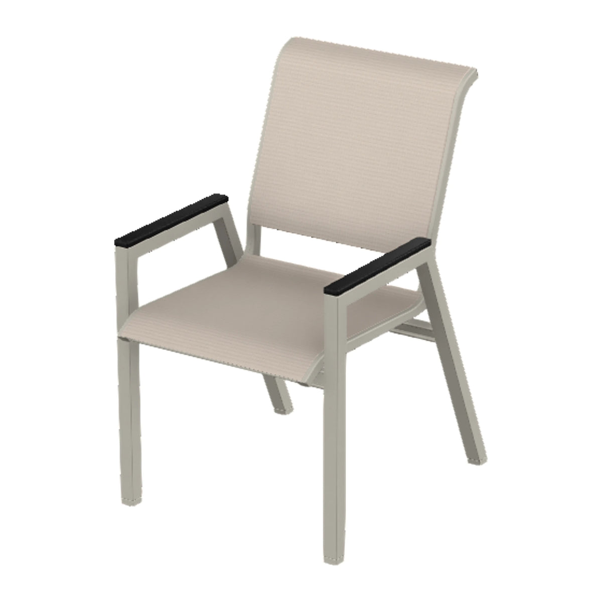 Bazza Sling Bistro Chair — Warm Grey PC / Black Accents