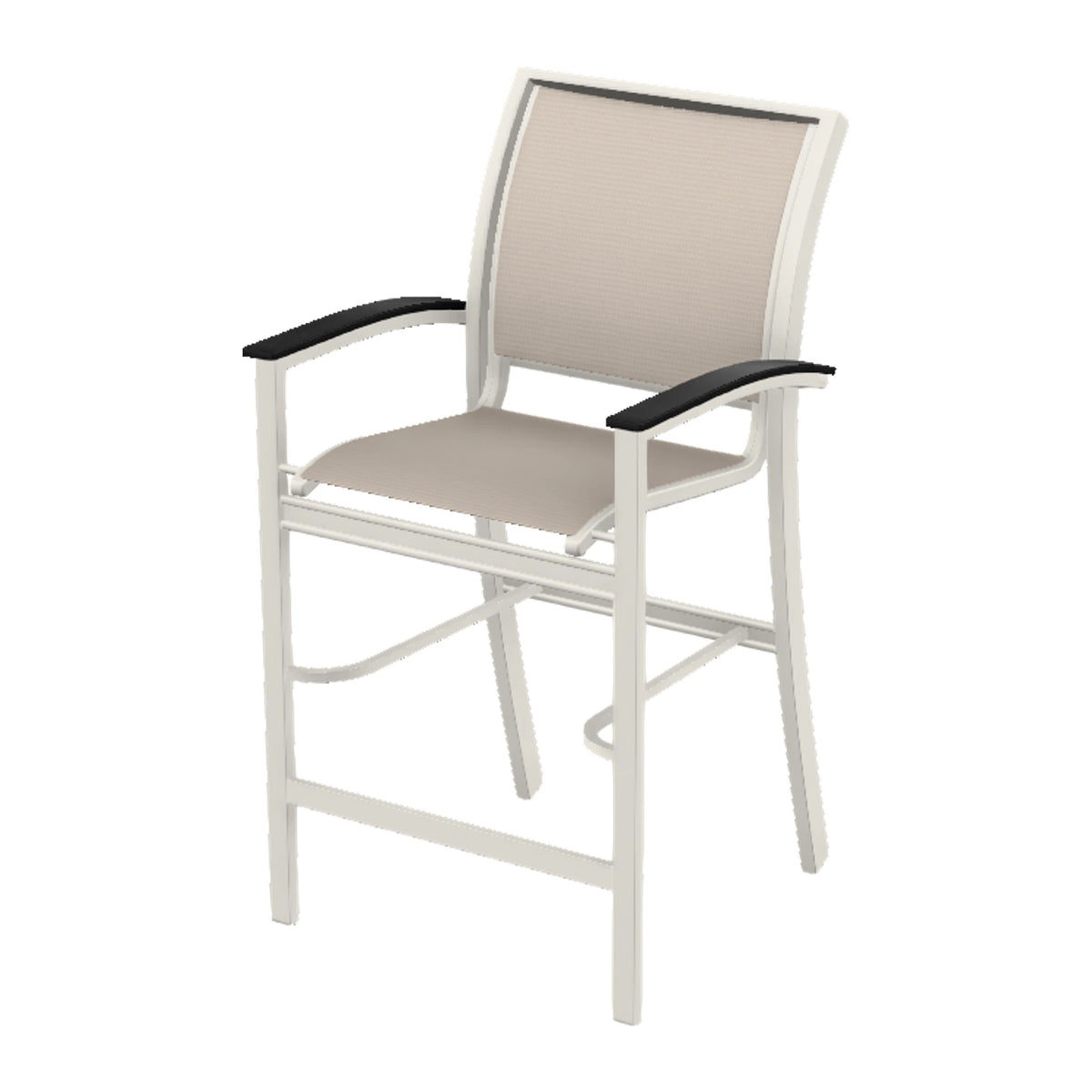 Bazza Sling Bar Chair — Snow PC / Black Accents