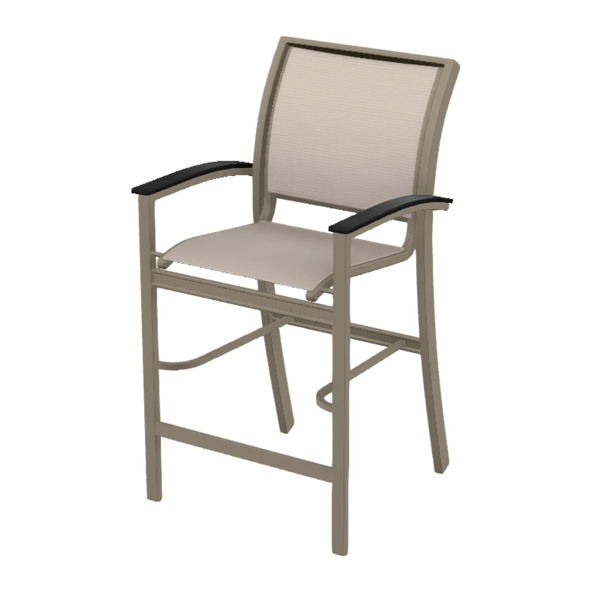 Bazza Sling Bar Chair — Storm PC / Black Accents