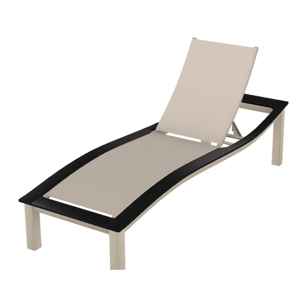 Bazza Sling Armless Chaise — Desert Sand PC / Black Accents