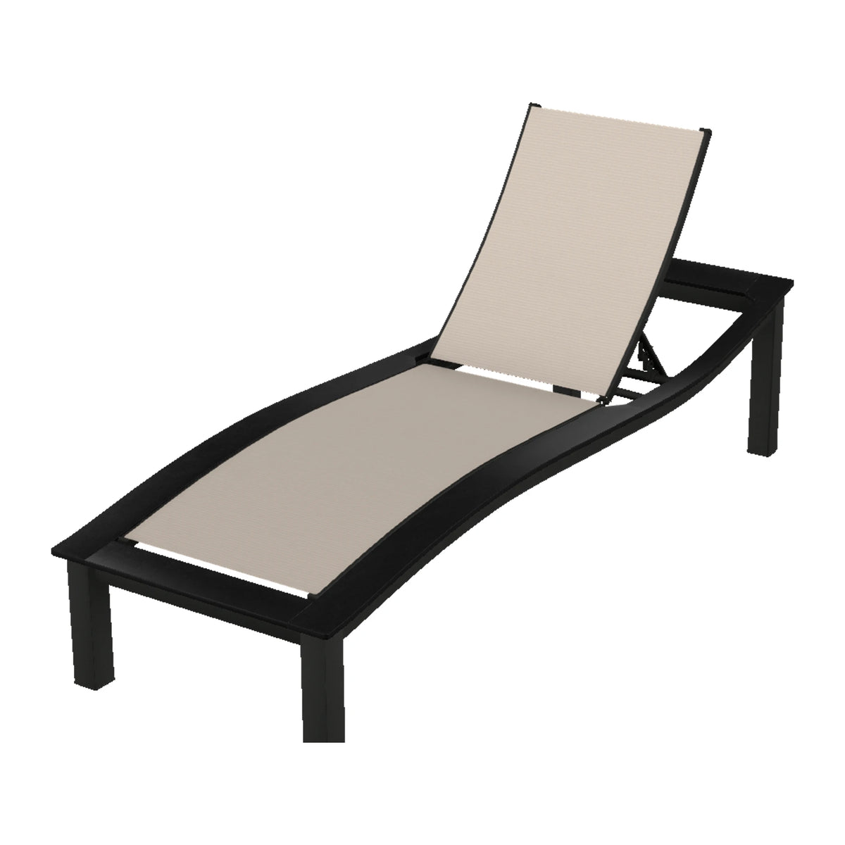 Bazza Sling Armless Chaise — Black PC / Black Accents