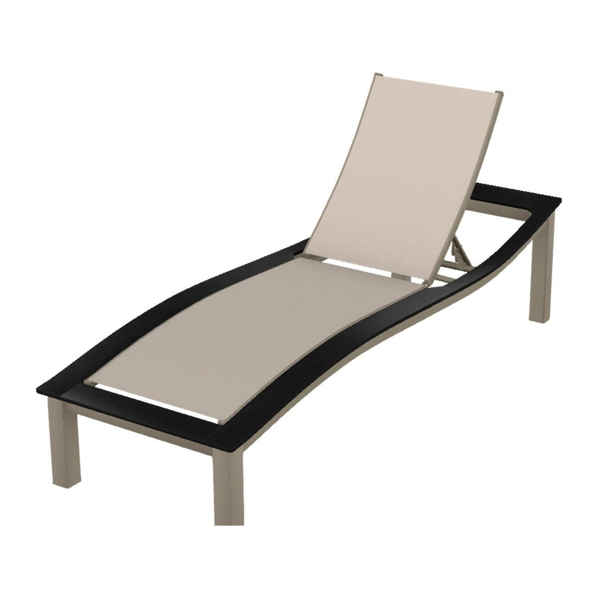 Bazza Sling Armless Chaise — Storm PC / Black Accents