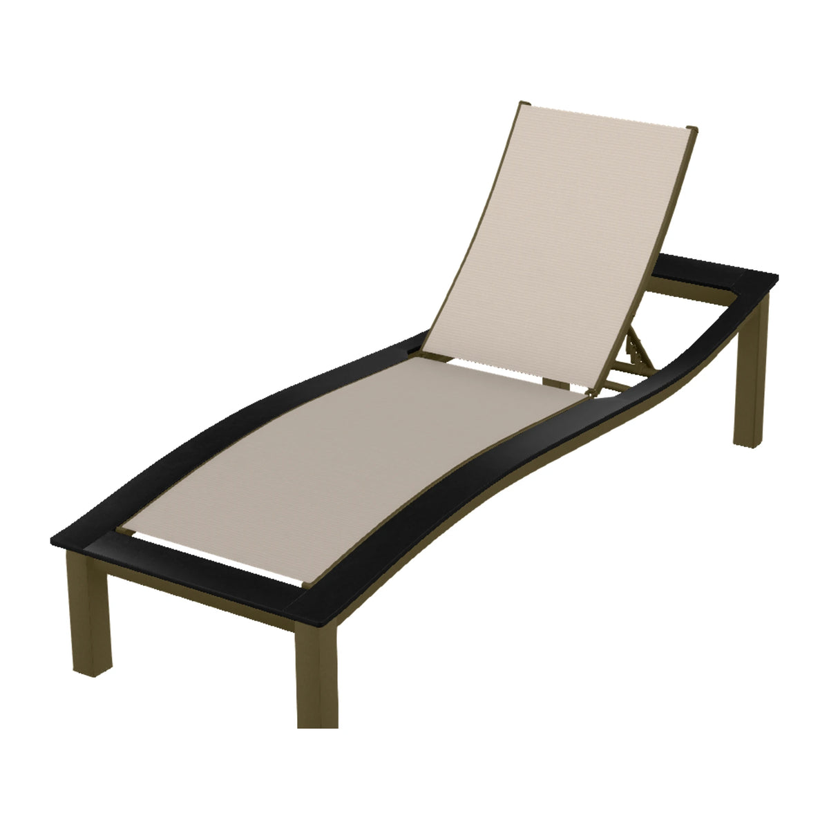 Bazza Sling Armless Chaise — Beachwood PC / Black Accents