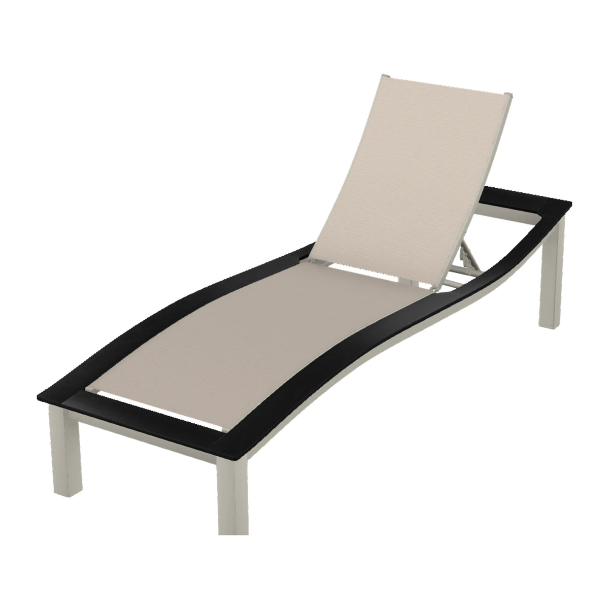 Bazza Sling Armless Chaise — Warm Grey PC / Black Accents