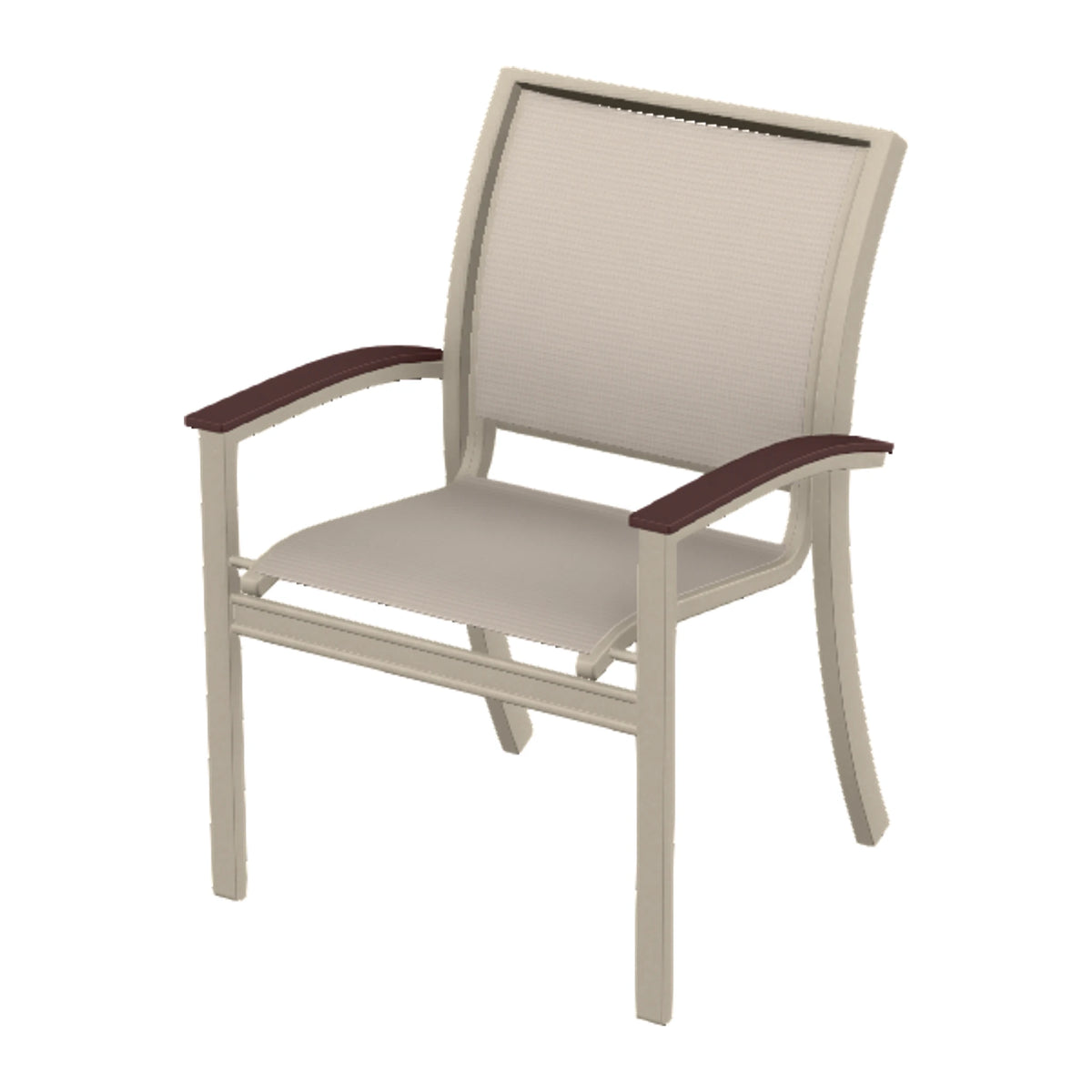 Bazza Sling Stacking Dining Chair — Desert Sand PC / Cranberry Accents