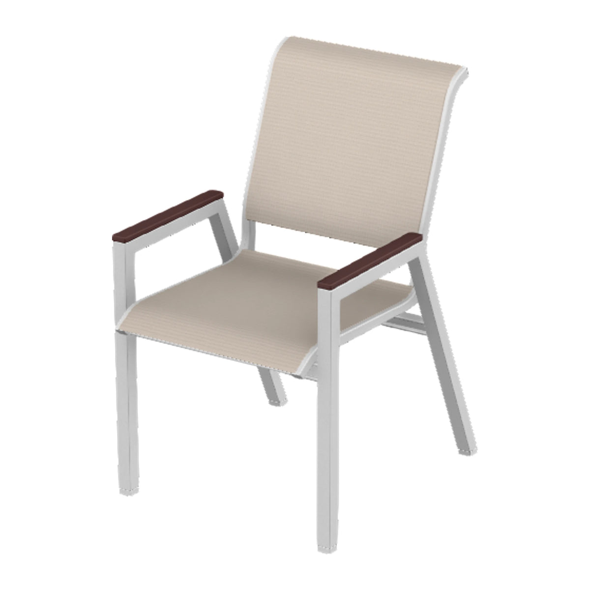 Bazza Sling Bistro Chair — White Txt PC / Cranberry Accents