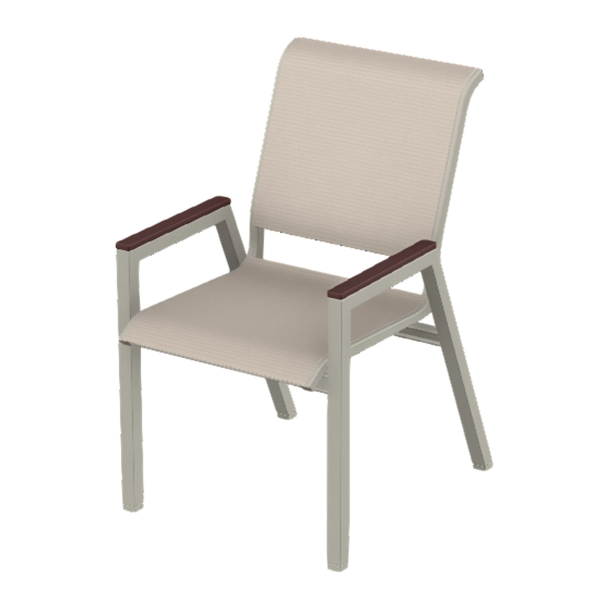 Bazza Sling Bistro Chair — Warm Grey PC / Cranberry Accents