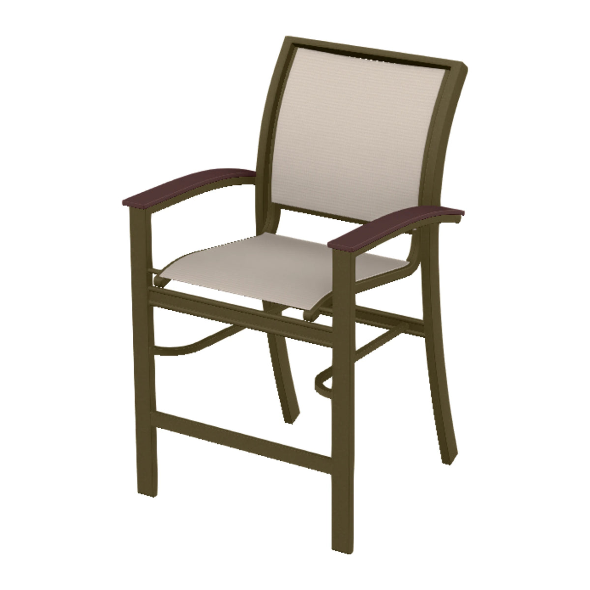 Bazza Sling Balcony Chair — Beachwood PC / Cranberry Accents