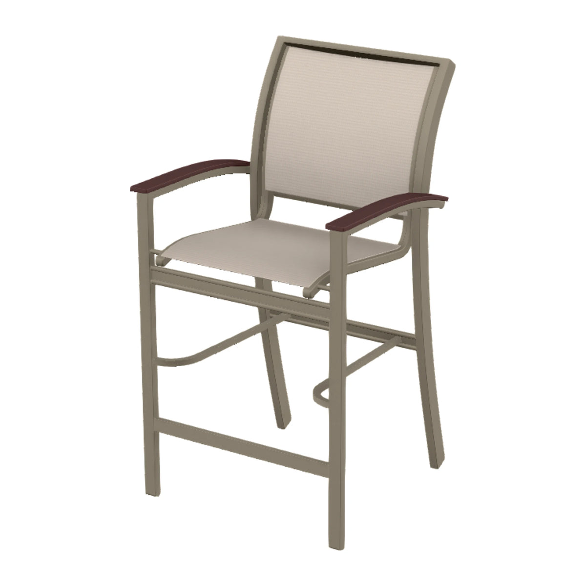 Bazza Sling Bar Chair — Storm PC / Cranberry Accents