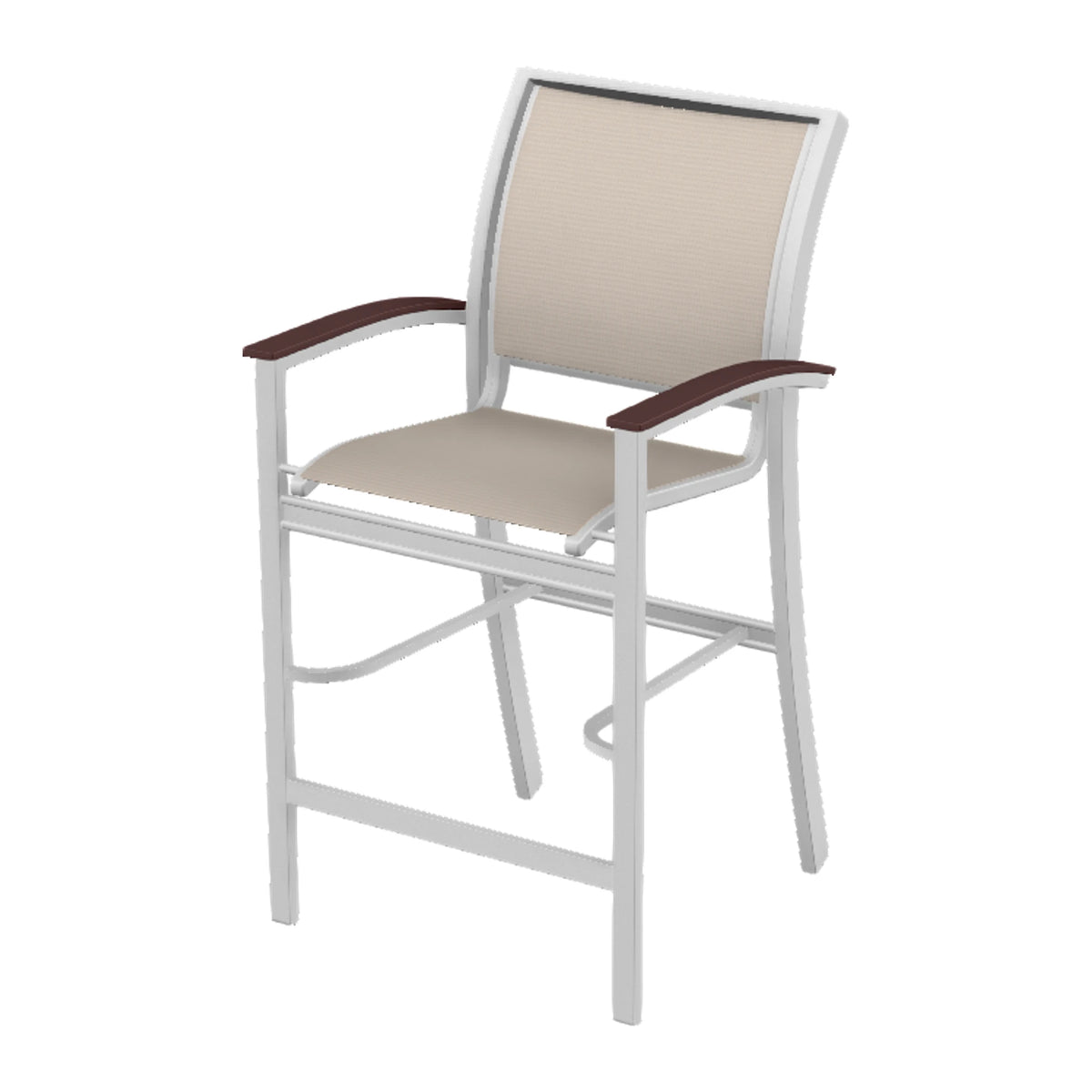 Bazza Sling Bar Chair — White Txt PC / Cranberry Accents