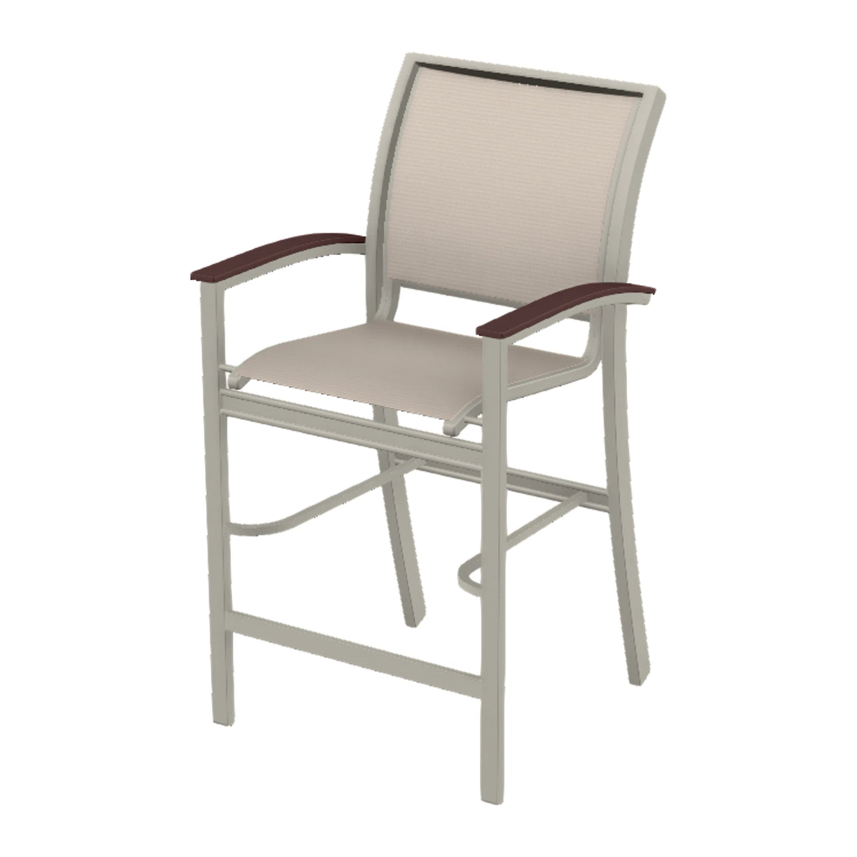 Bazza Sling Bar Chair — Warm Grey PC / Cranberry Accents