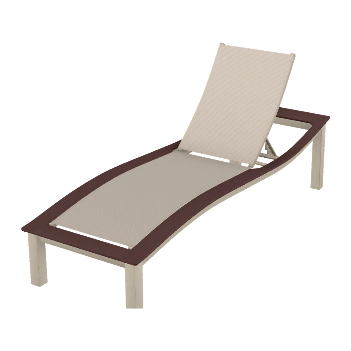 Bazza Sling Armless Chaise — Desert Sand PC / Cranberry Accents