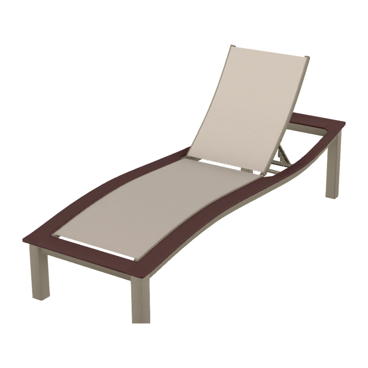 Bazza Sling Armless Chaise — Storm PC / Cranberry Accents