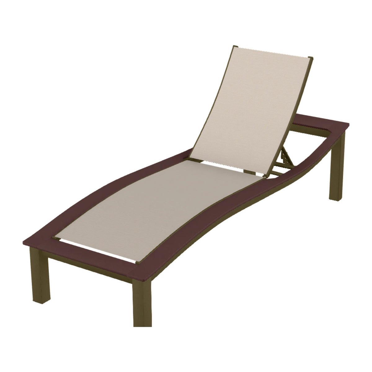 Bazza Sling Armless Chaise — Beachwood PC / Cranberry Accents