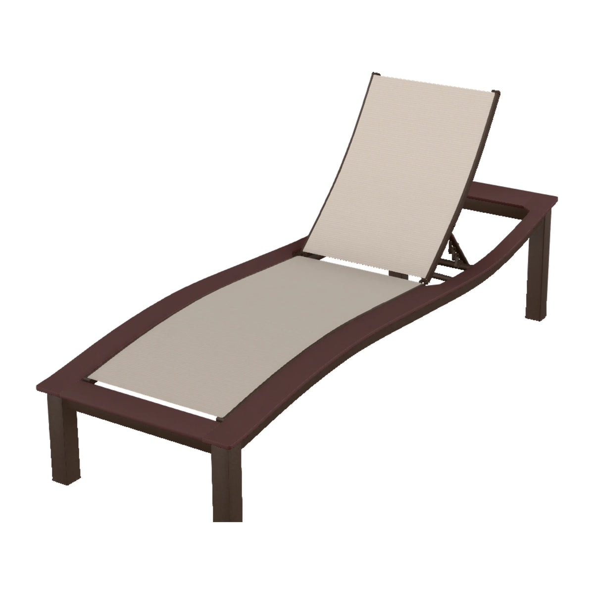 Bazza Sling Armless Chaise — Kona PC / Cranberry Accents