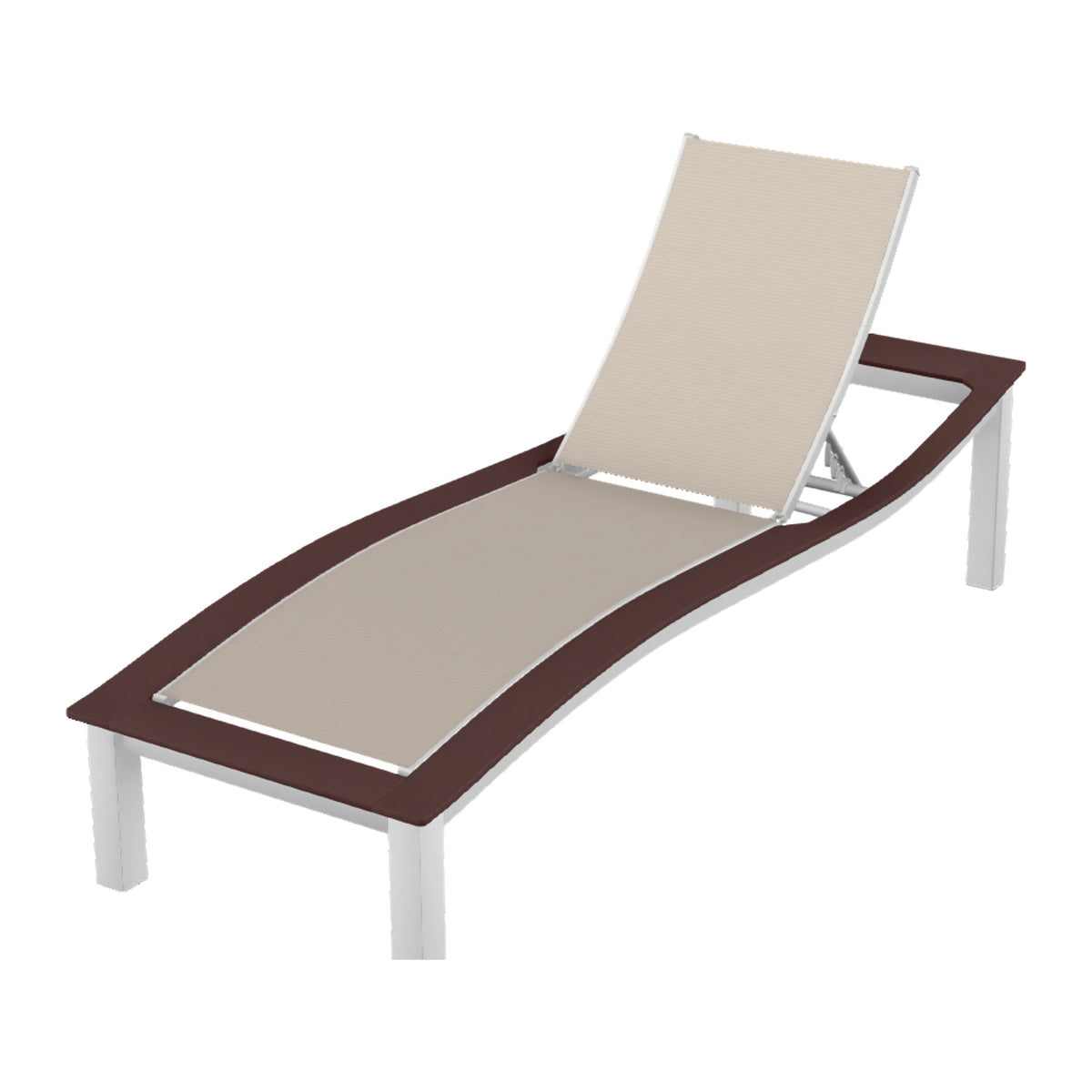 Bazza Sling Armless Chaise — White Txt PC / Cranberry Accents