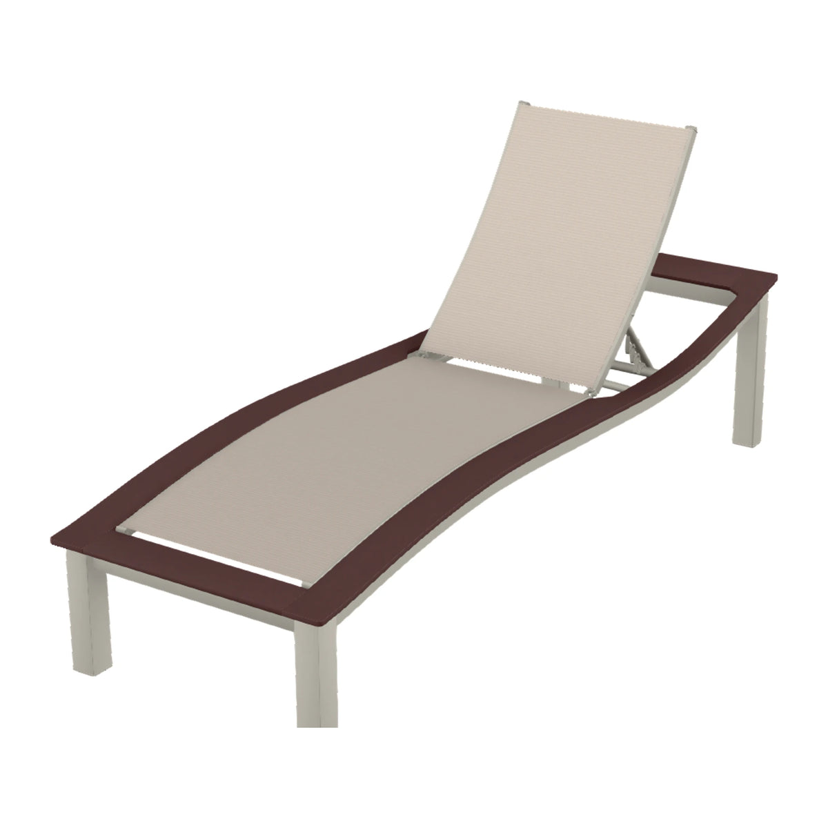 Bazza Sling Armless Chaise — Warm Grey PC / Cranberry Accents
