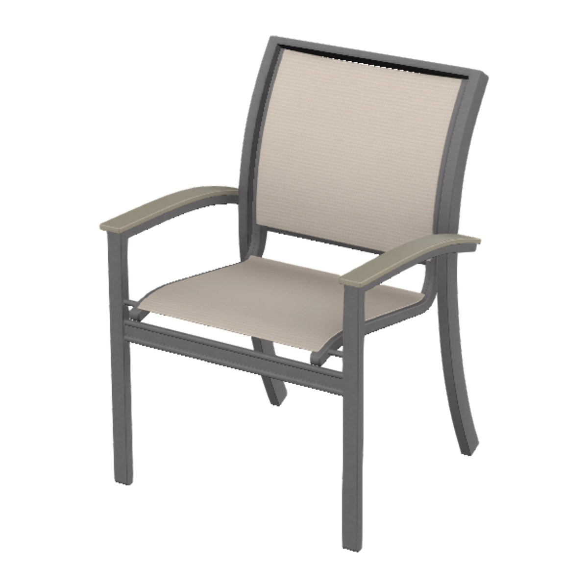 Bazza Sling Stacking Dining Chair — Graphite Txt PC / Storm Accents