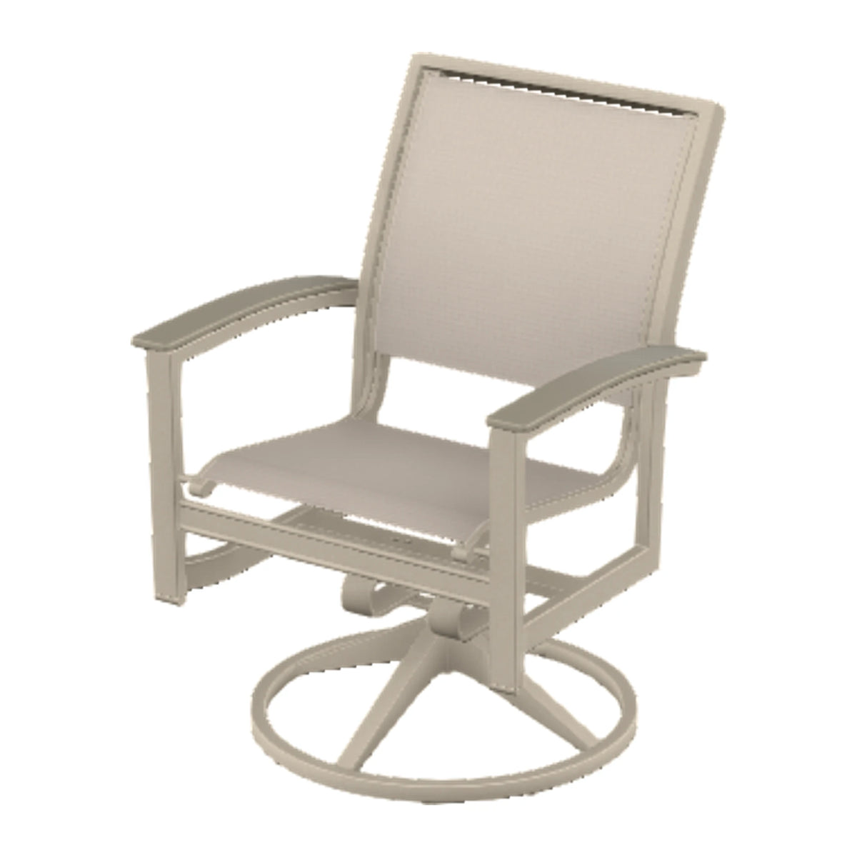 Bazza Sling Swivel Rocker Dining Chair — Desert Sand PC / Storm Accents