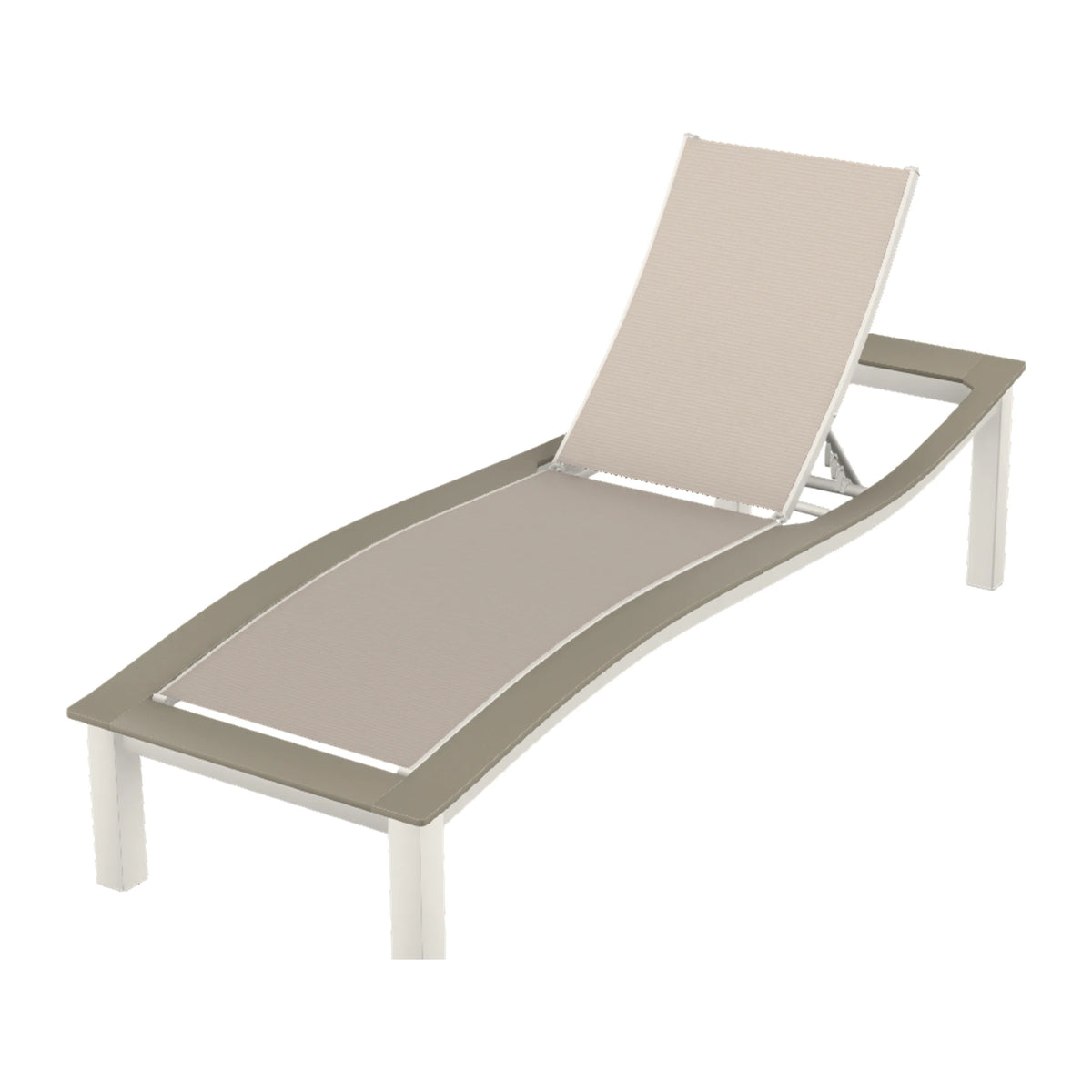 Bazza Sling Armless Chaise — Snow PC / Storm Accents