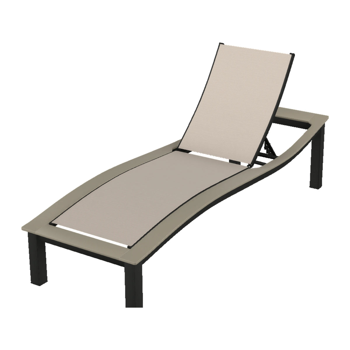 Bazza Sling Armless Chaise — Black PC / Storm Accents