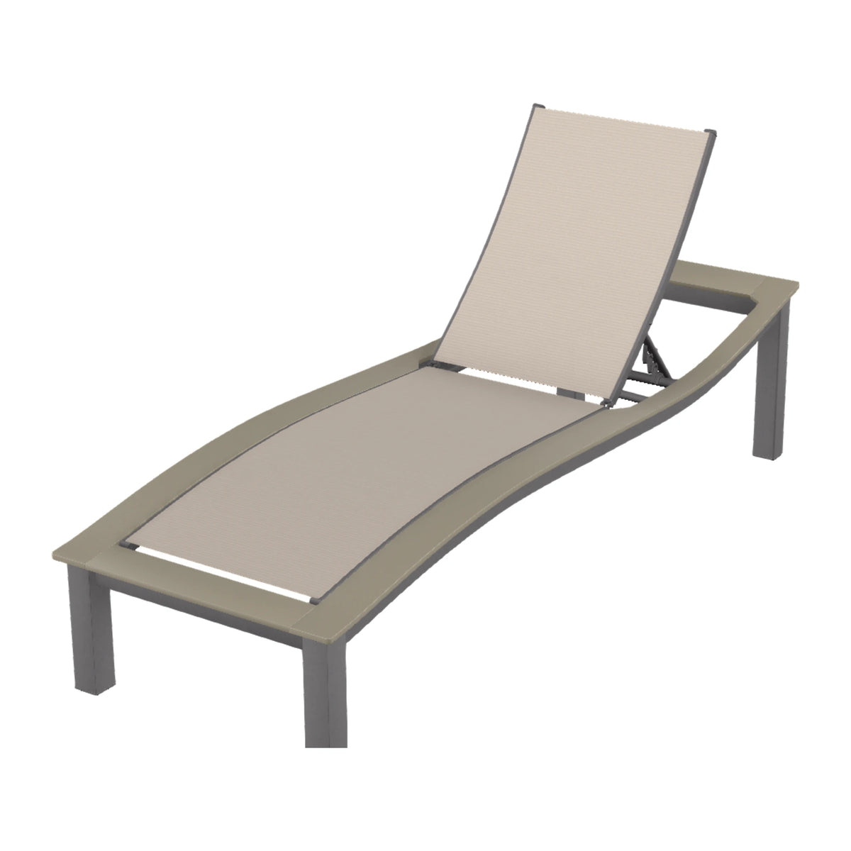 Bazza Sling Armless Chaise — Graphite Txt PC / Storm Accents