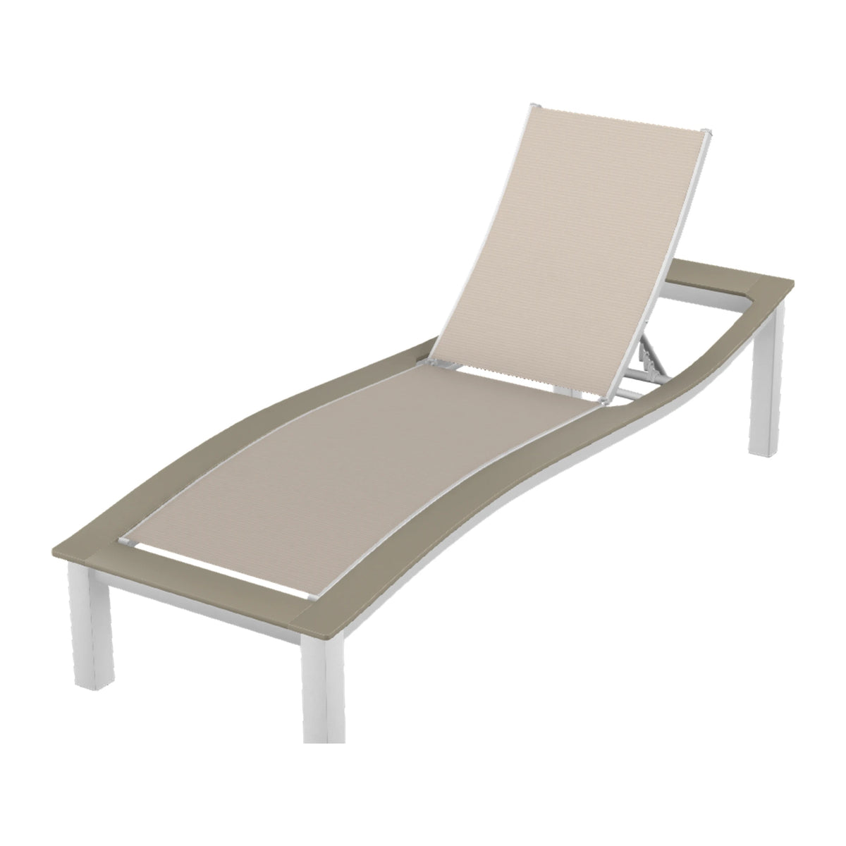 Bazza Sling Armless Chaise — White Txt PC / Storm Accents