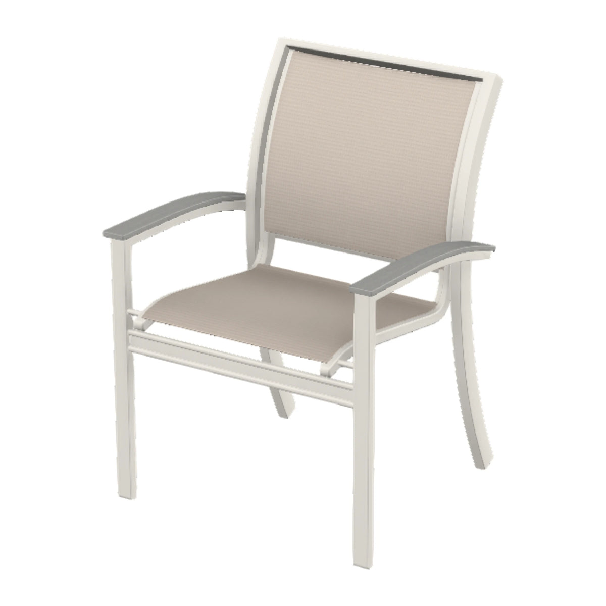 Bazza Sling Stacking Dining Chair — Snow PC / Cape Grey Accents