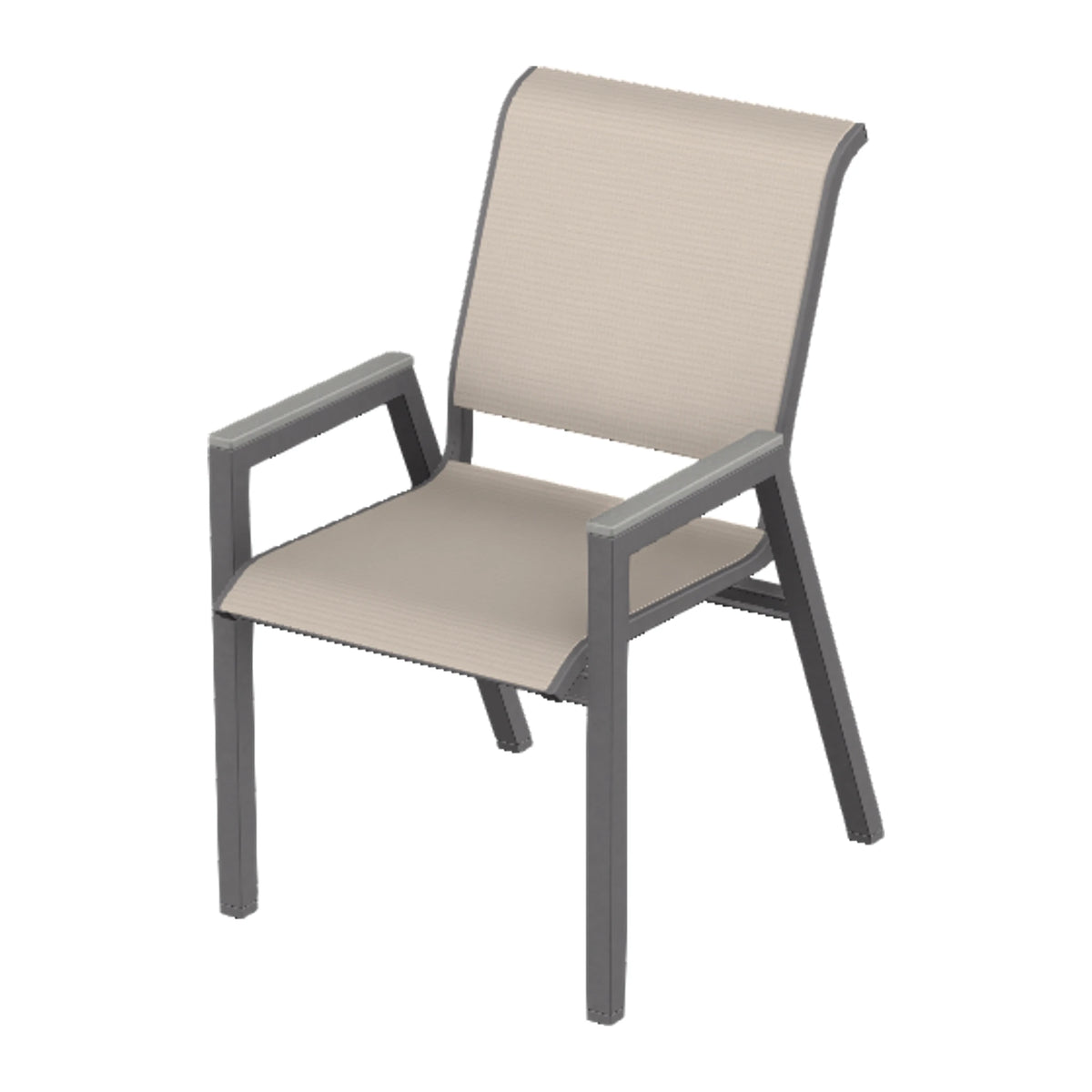 Bazza Sling Bistro Chair — Graphite Txt PC / Cape Grey Accents