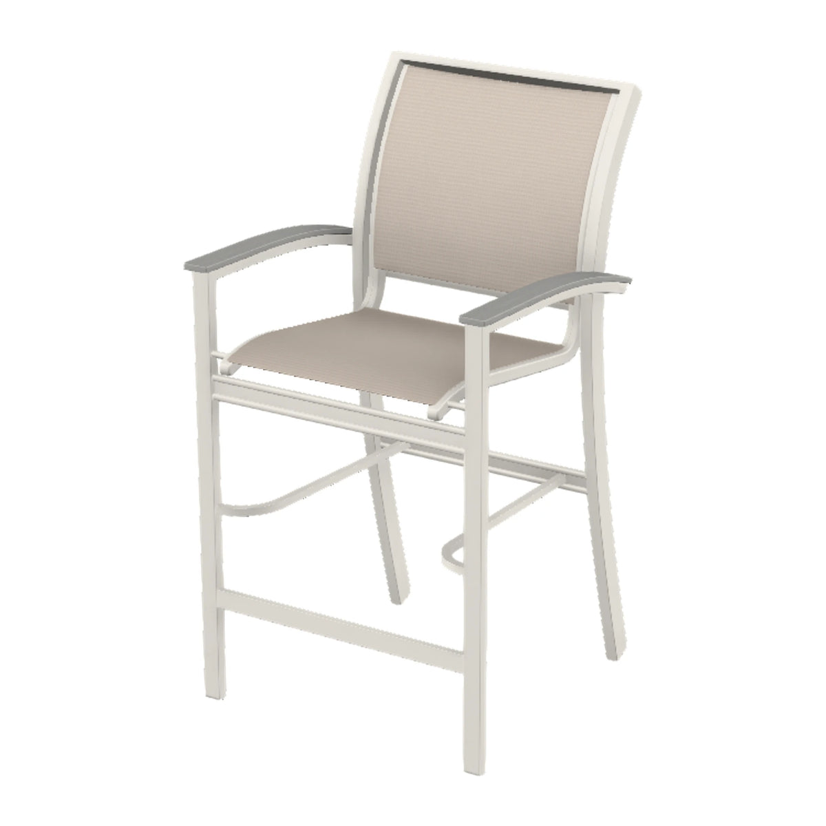 Bazza Sling Bar Chair — Snow PC / Cape Grey Accents