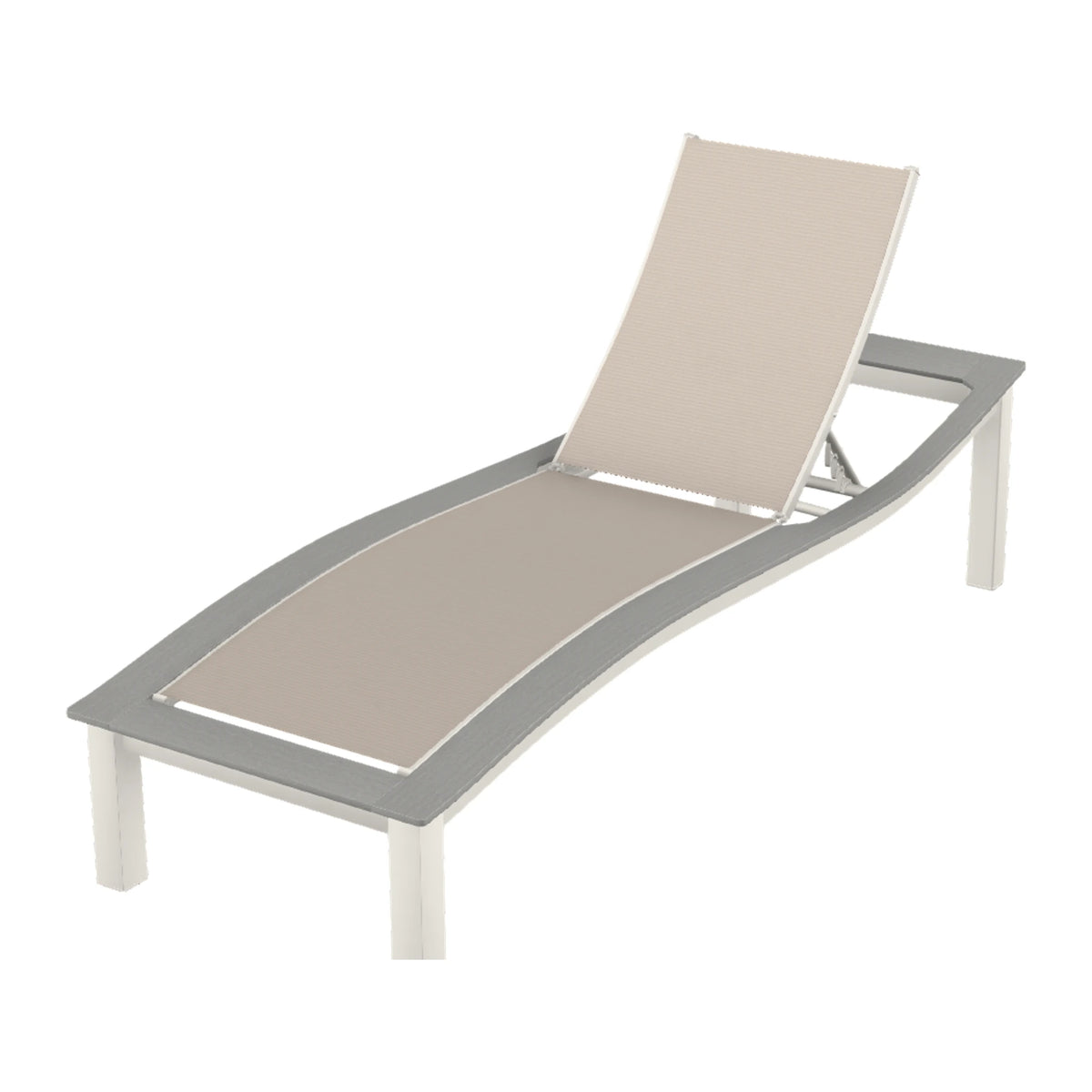 Bazza Sling Armless Chaise — Snow PC / Cape Grey Accents
