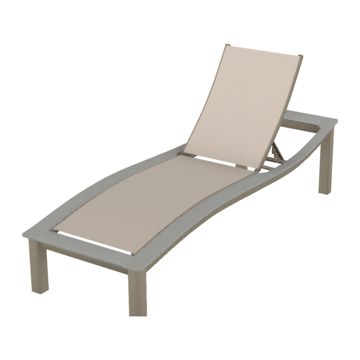 Bazza Sling Armless Chaise — Storm PC / Cape Grey Accents