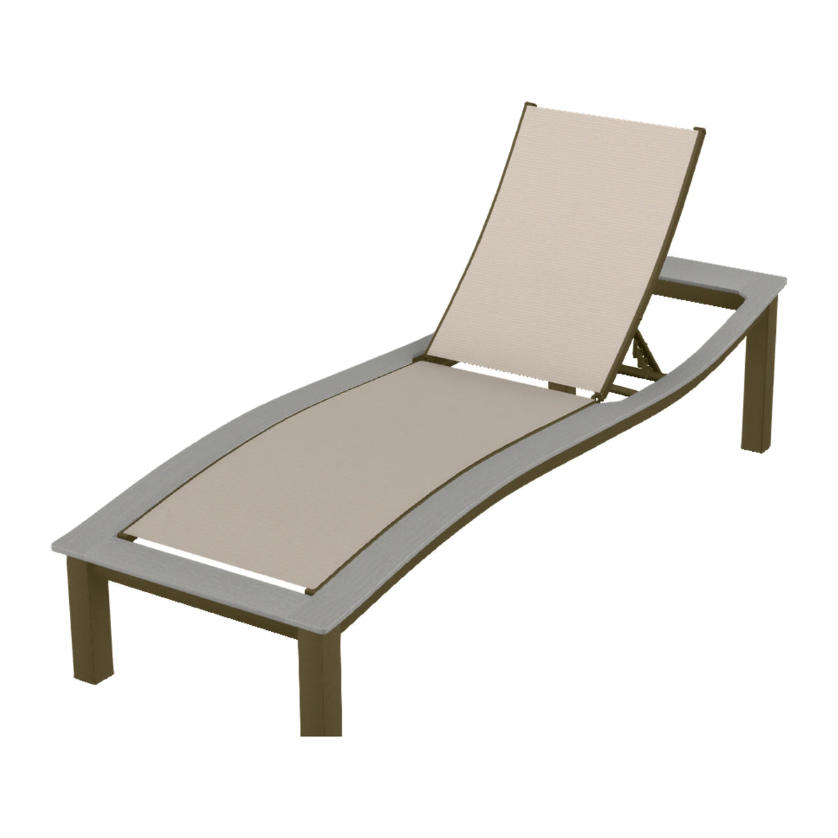 Bazza Sling Armless Chaise — Beachwood PC / Cape Grey Accents