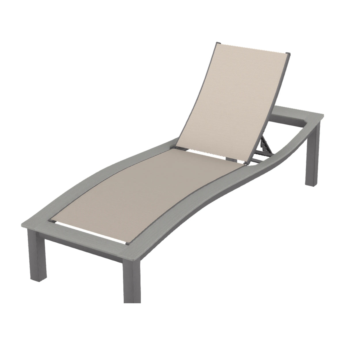 Bazza Sling Armless Chaise — Graphite Txt PC / Cape Grey Accents