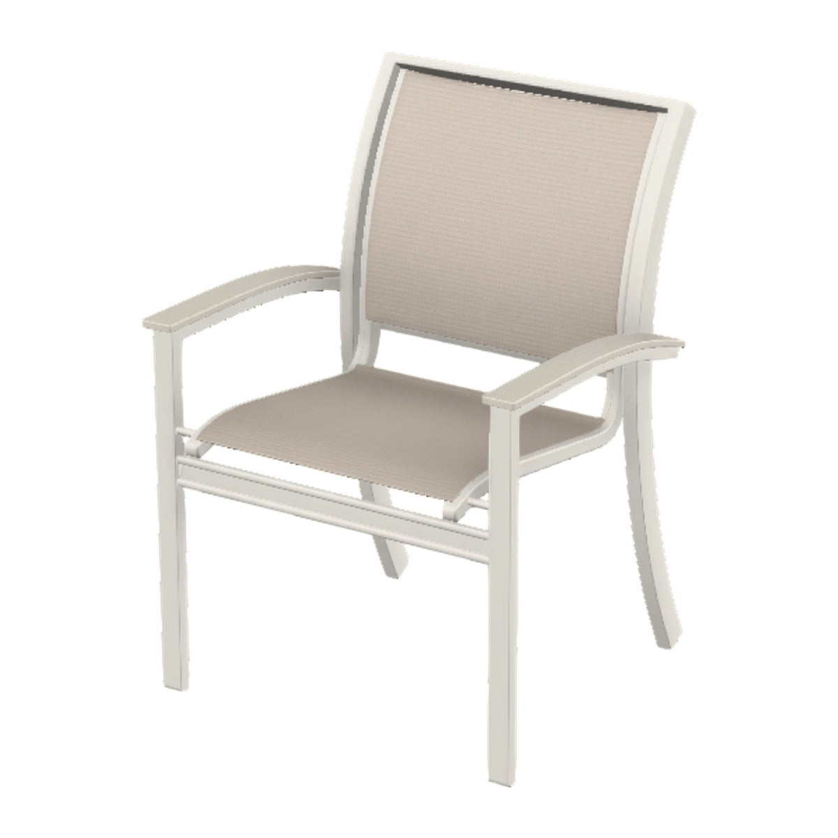 Bazza Sling Stacking Dining Chair — Snow PC / Laguna Accents